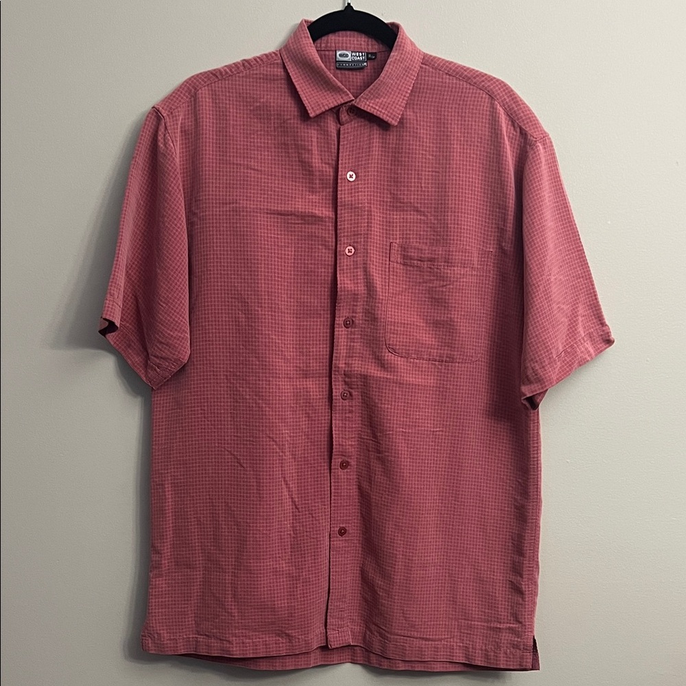 West Coast Connection Men's Salmon Short Sleeve Shirt Size S
